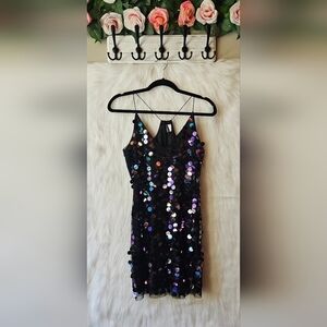 H&M Divided Superstar Black Dress with Iridescent Sequins